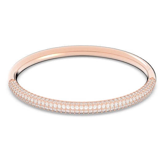Stone bangleWhite, Rose gold-tone plated