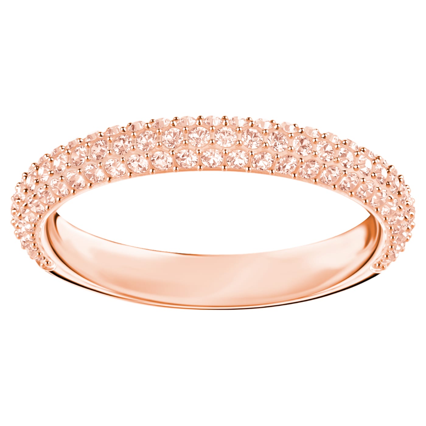 A pink, rose gold-tone plated crystal pavé ring.