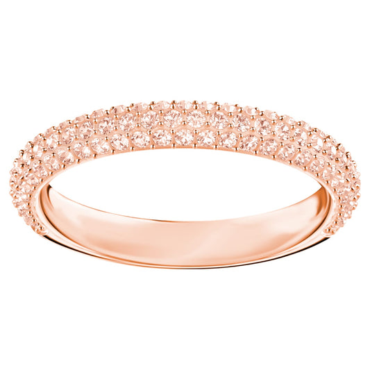A pink, rose gold-tone plated crystal pavé ring.