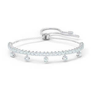 Subtle Drops bracelet White, Rhodium plated