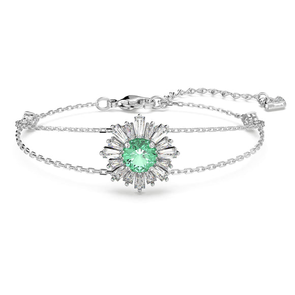 Sunshine bracelet Green, Rhodium plated 5642960