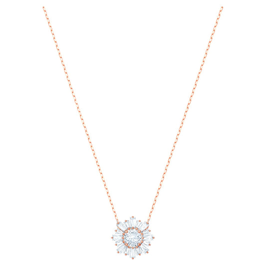 Sunshine pendantMixed cuts, Sun, White, Rose gold-tone plated 5451376