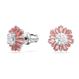 Sunshine stud earrings Pink, Rhodium plated