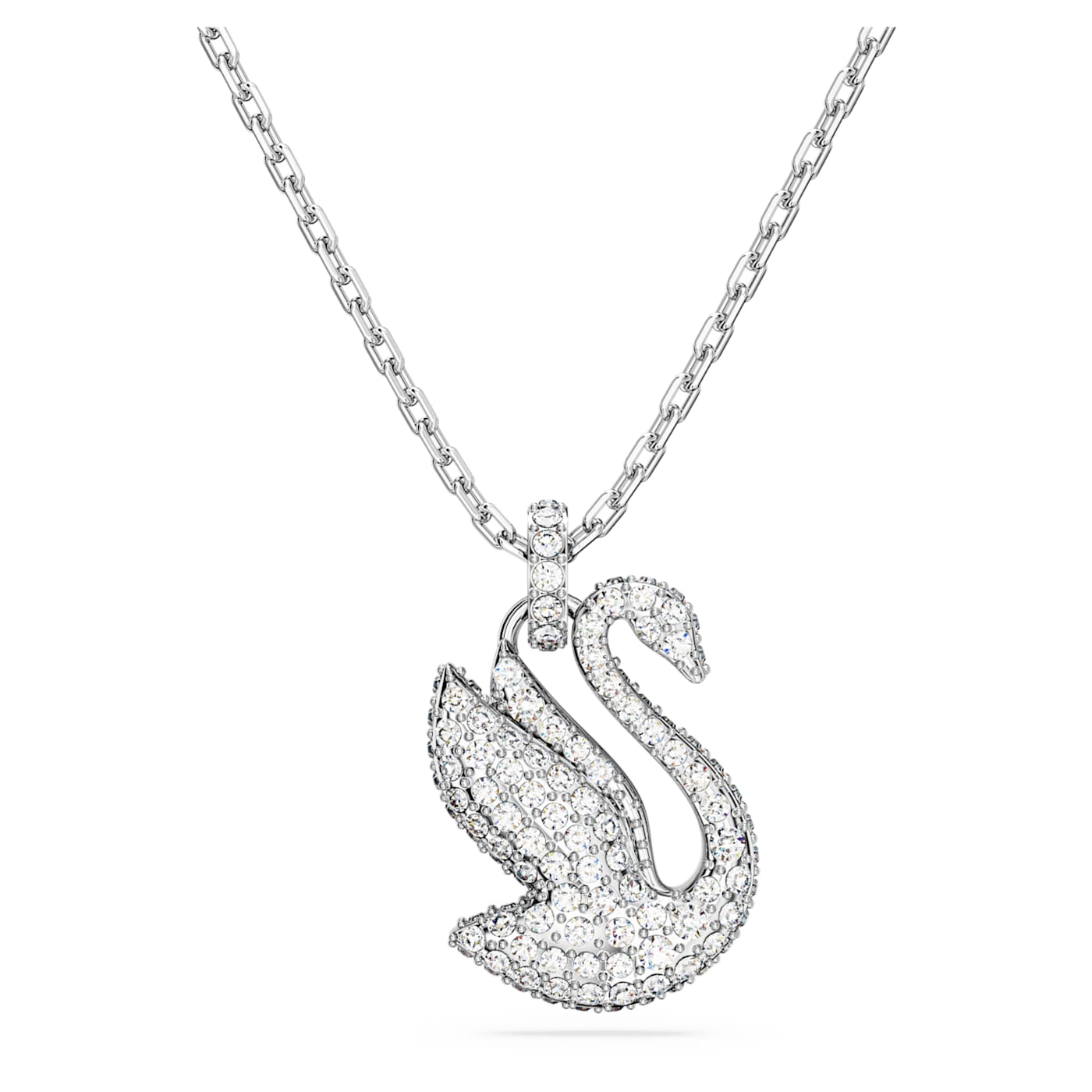 Swarovski Iconic Swan pendantSwan, Medium, White, Rhodium plated