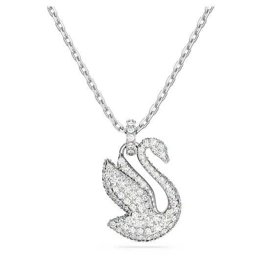 Swarovski Iconic Swan pendantSwan, Medium, White, Rhodium plated