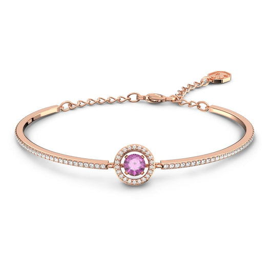 Swarovski Sparkling Dance Bangle, Purple, Rose Gold-tone Plated