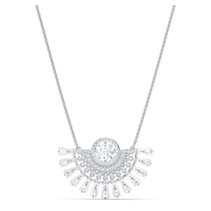 Swarovski Sparkling Dance Dial Up necklace Medium, White, Rhodium plated