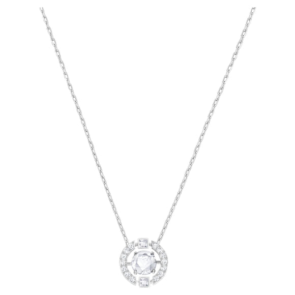 Swarovski Sparkling Dance necklace Round cut, White, Rhodium plated 5286137