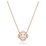 Swarovski Sparkling Dance necklace White, Rose gold-tone plated