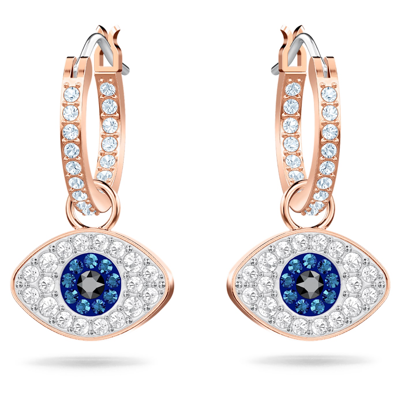Swarovski earrings Evil eye, Blue, Rose gold-tone plated 5425857