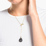 T Bar Y necklace Gray, Gold-tone plated