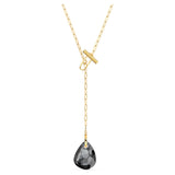 T Bar Y necklace Gray, Gold-tone plated