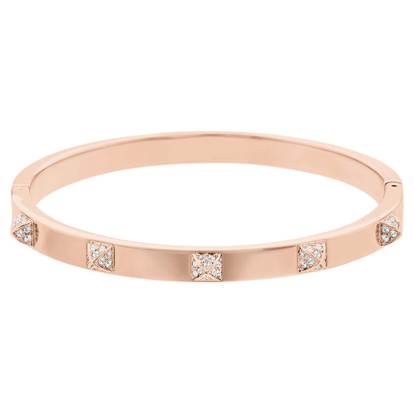 Tactic bangleWhite, Rose gold-tone plated
