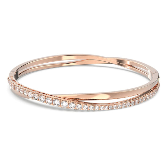 Twist Bracelet, White, Rose Gold-tone Plated 5620552