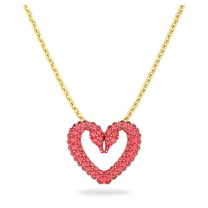 Una pendant Heart, Extra small, Red, Gold-tone plated 5634723