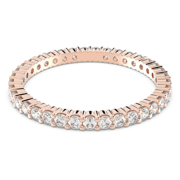 Vittore ring Round cut, White, Rose gold-tone plated