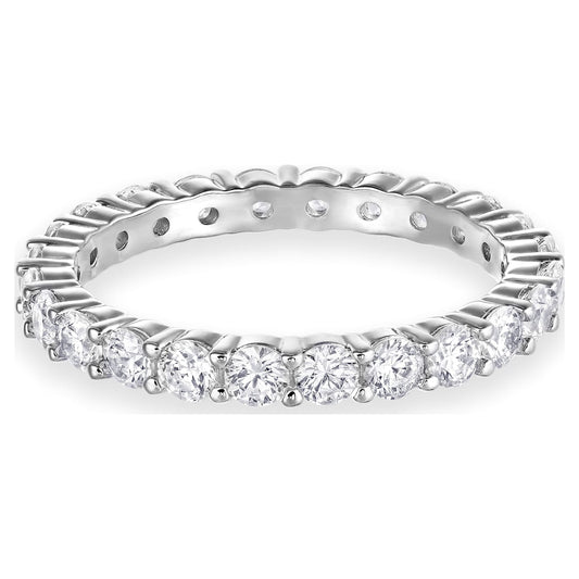 Vittore XL ring Round cut, White, Rhodium plated