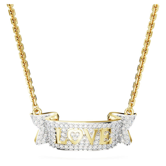 Volta Love necklace White, Gold-tone plated 5657725