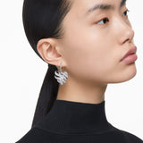 Volta stud earrings Heart, White, Rhodium plated 5652029